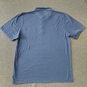 Toad&Co Marko SS Polo Men XL Blue Striped Organic Cotton Granola Outdoors Hiking